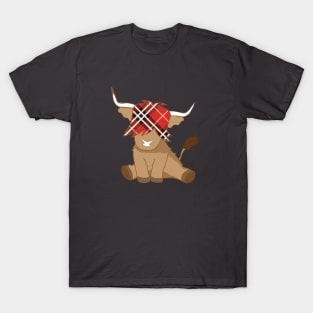 Highland cow tartan T-Shirt